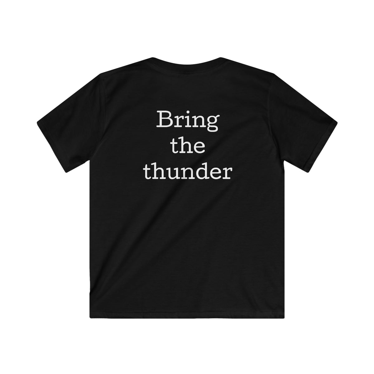 Kids Lightning Bolt Graphic Tee — Yellow Blue Thunderstorm Design