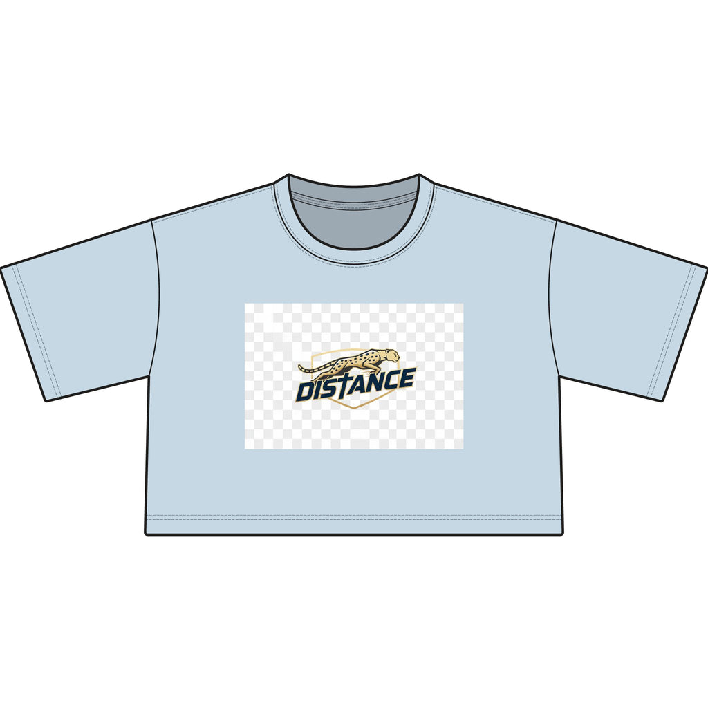 Cropped T-Shirt — "Distance" Track & Running Graphic Tee
