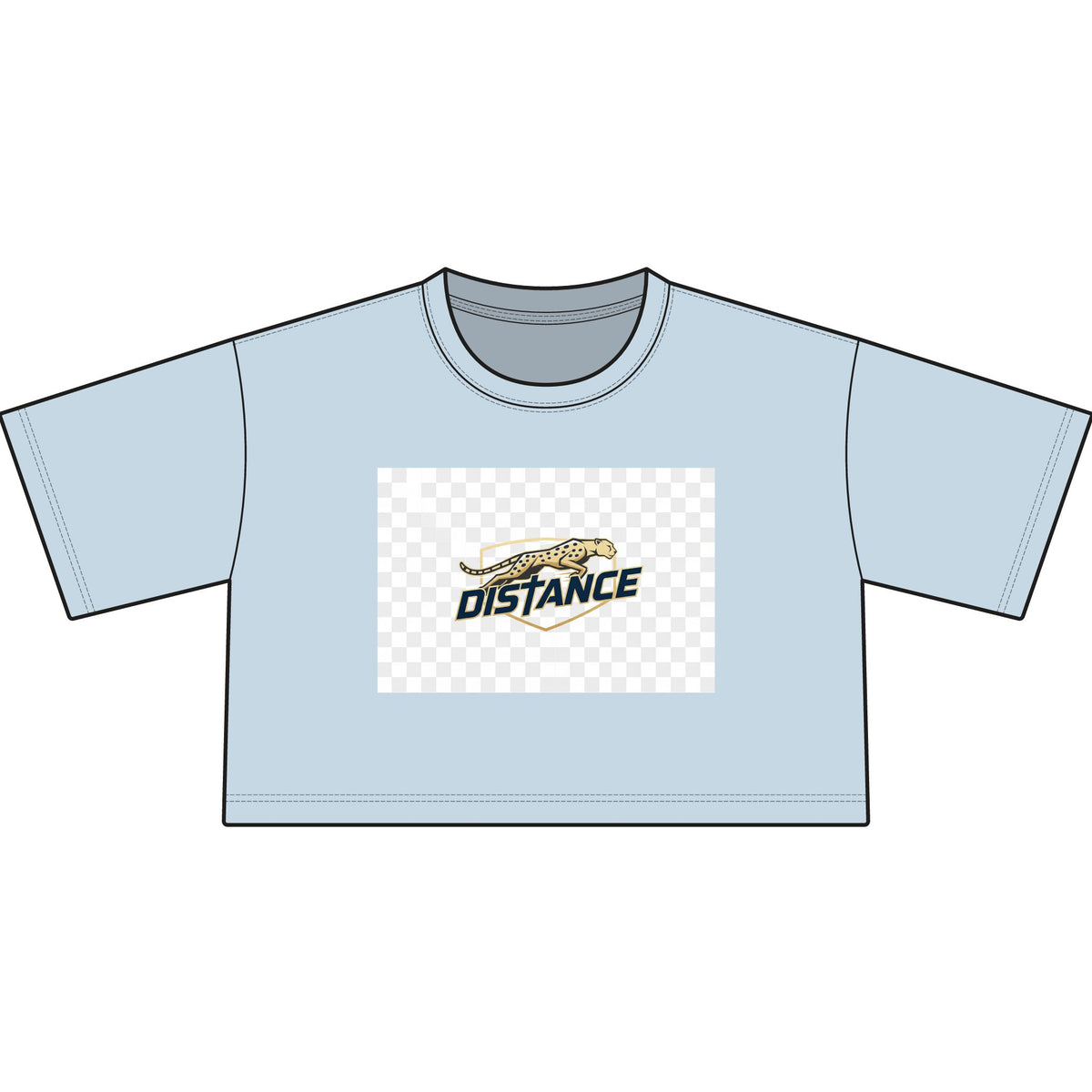 Cropped T-Shirt — "Distance" Track & Running Graphic Tee