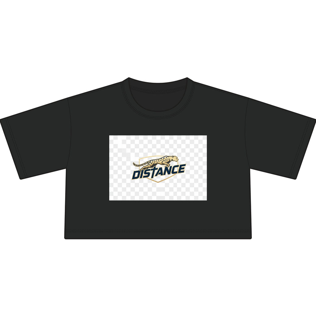Cropped T-Shirt — "Distance" Track & Running Graphic Tee