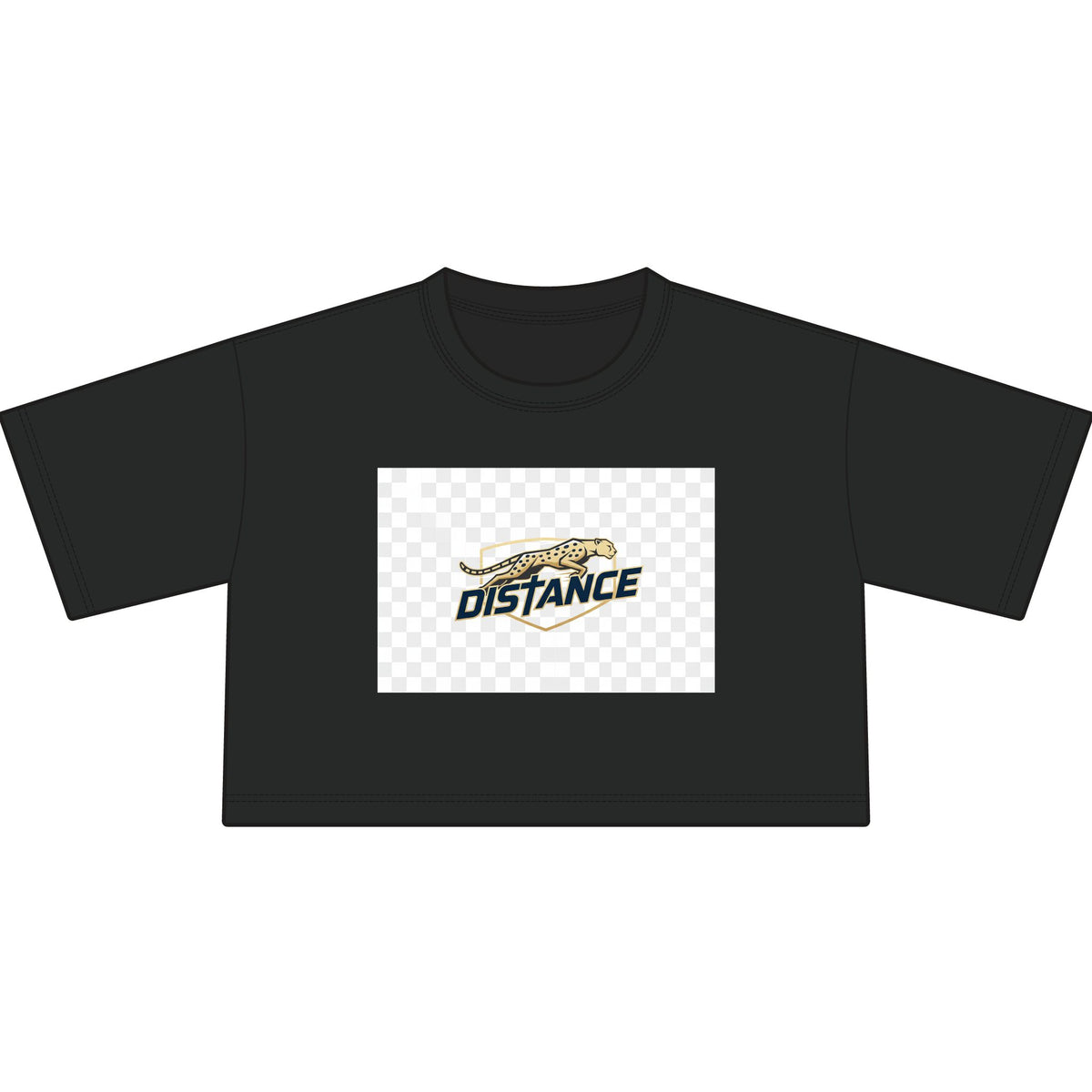 Cropped T-Shirt — "Distance" Track & Running Graphic Tee