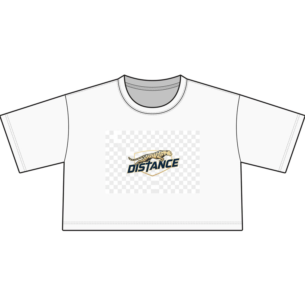 Cropped T-Shirt — "Distance" Track & Running Graphic Tee