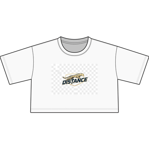 Cropped T-Shirt — "Distance" Track & Running Graphic Tee